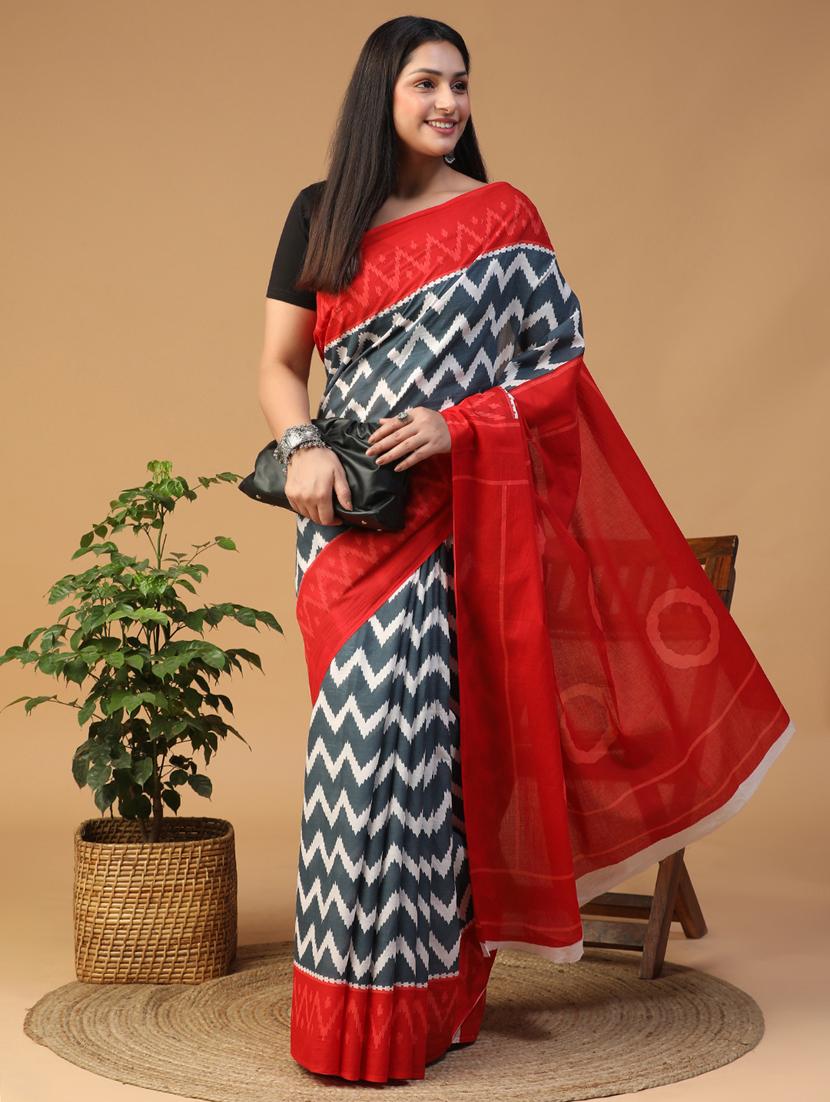 women printed casual wear saree with blouse - 21957845 - Standard Image - 3