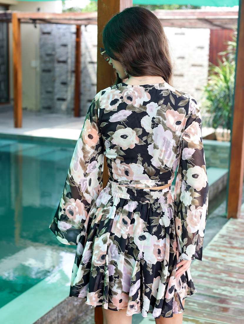 women floral printed top and skirt co-ord set - 21957847 -  Standard Image - 3