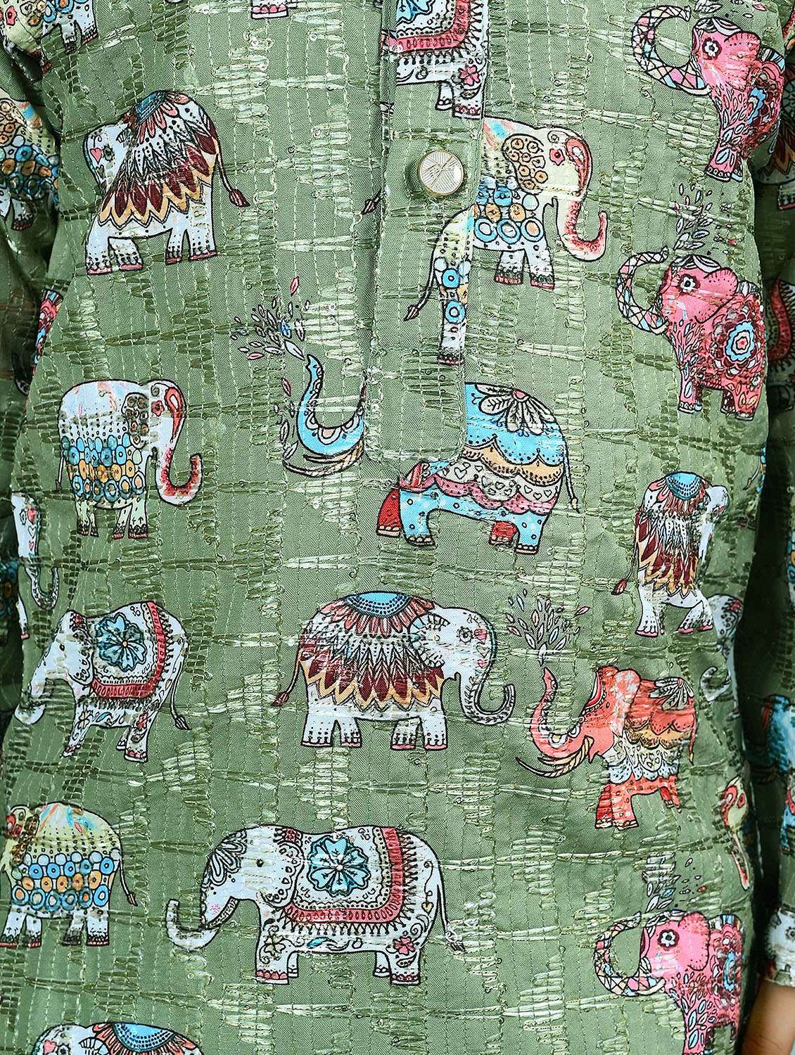 kids printed mandarin neck dhoti kurta set - 21957883 - Standard Image - 5