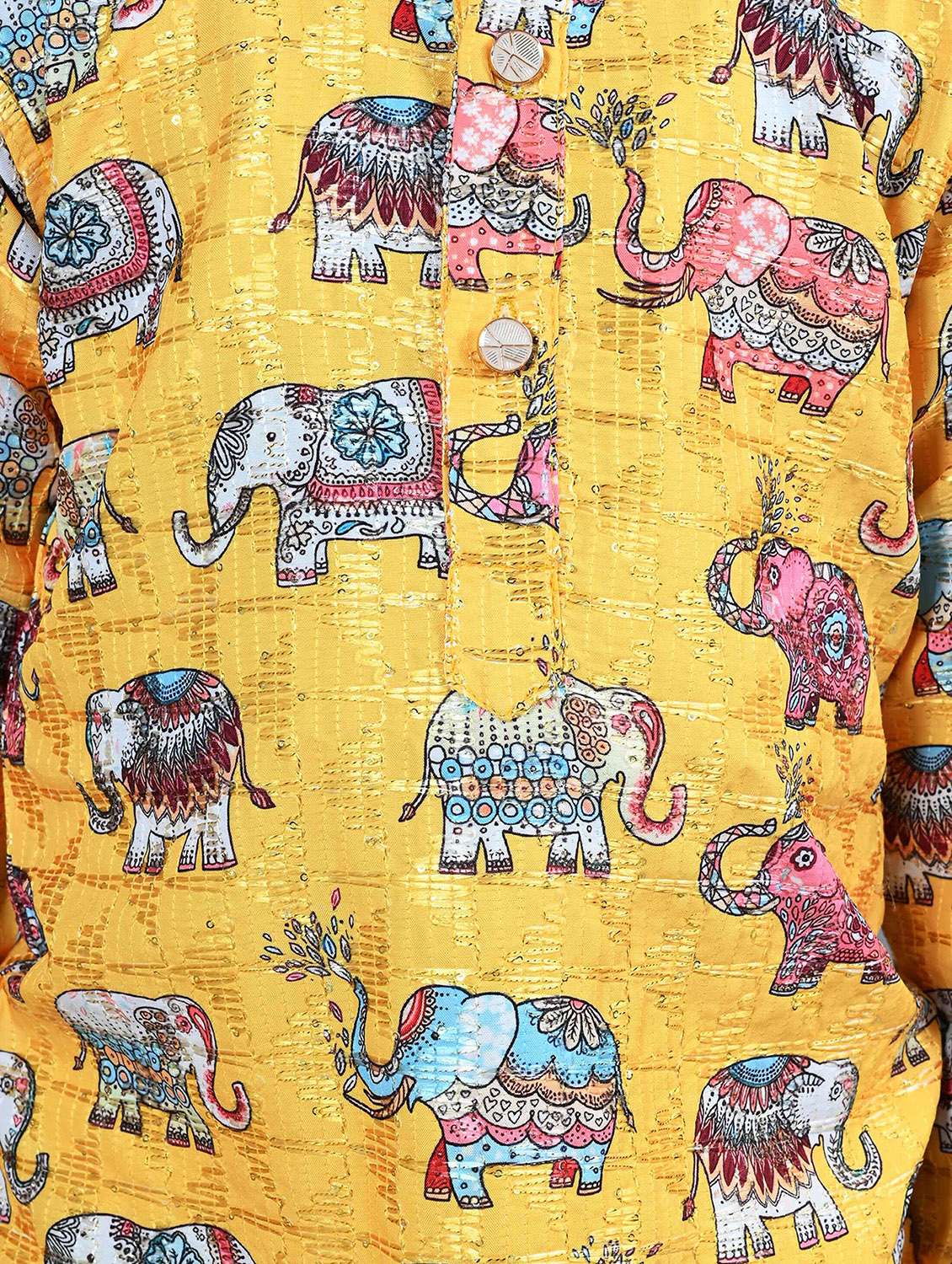 kids printed mandarin neck dhoti kurta set - 21957885 - Standard Image - 5