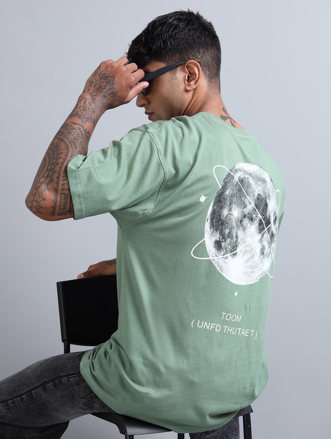 men front & back print round neck oversized t-shirt - 21957903 -  Zoom Image - 0
