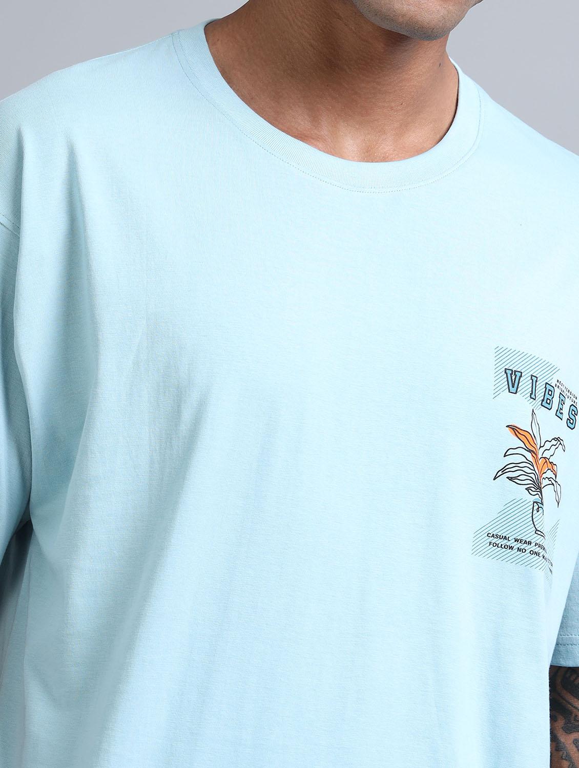 men front & back print round neck oversized t-shirt - 21957906 - Standard Image - 3