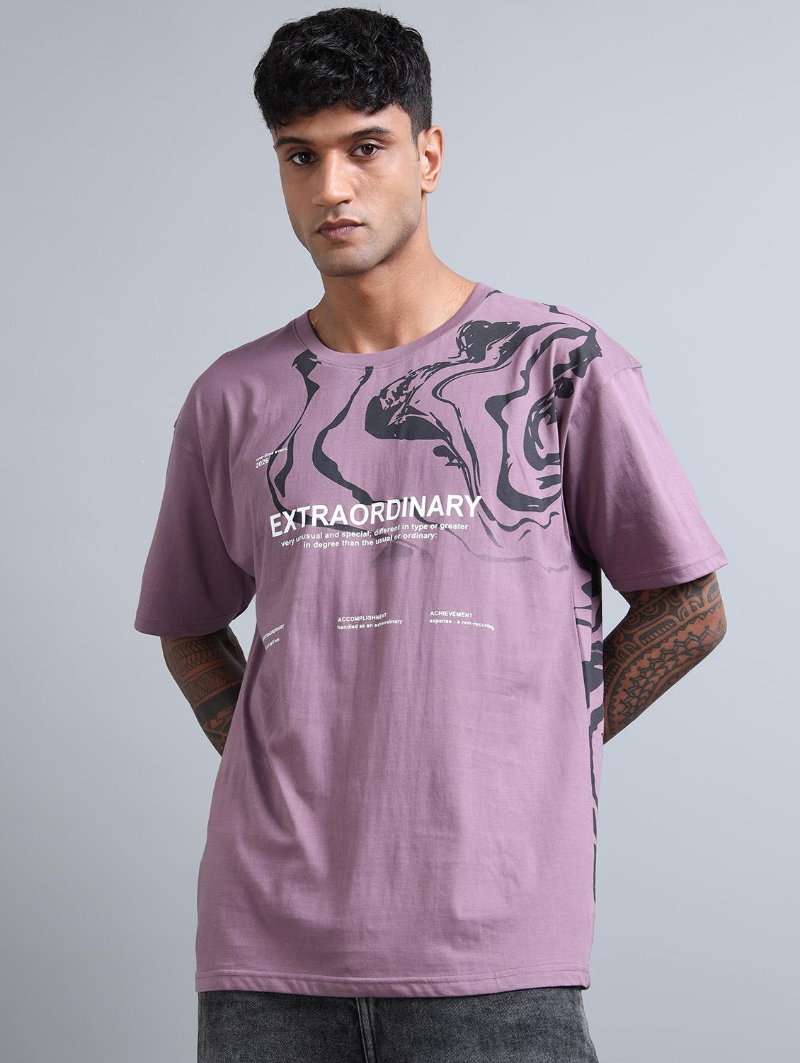 men placement print round neck oversized t-shirt - 21957909 - Zoom Image - 0