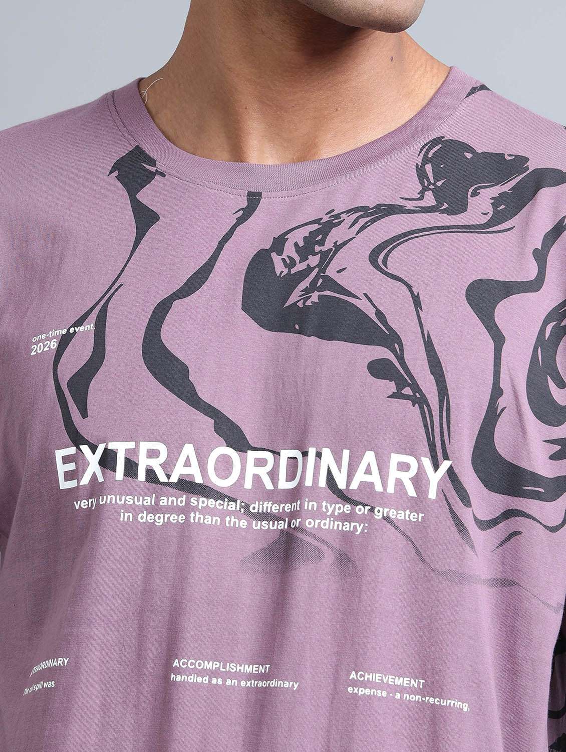 men placement print round neck oversized t-shirt - 21957909 - Standard Image - 3