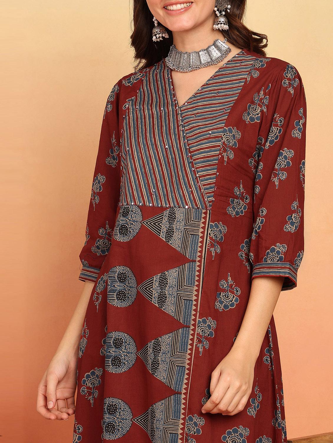 women three quarter sleeve kurta pant with dupatta set - 21957928 - Standard Image - 5