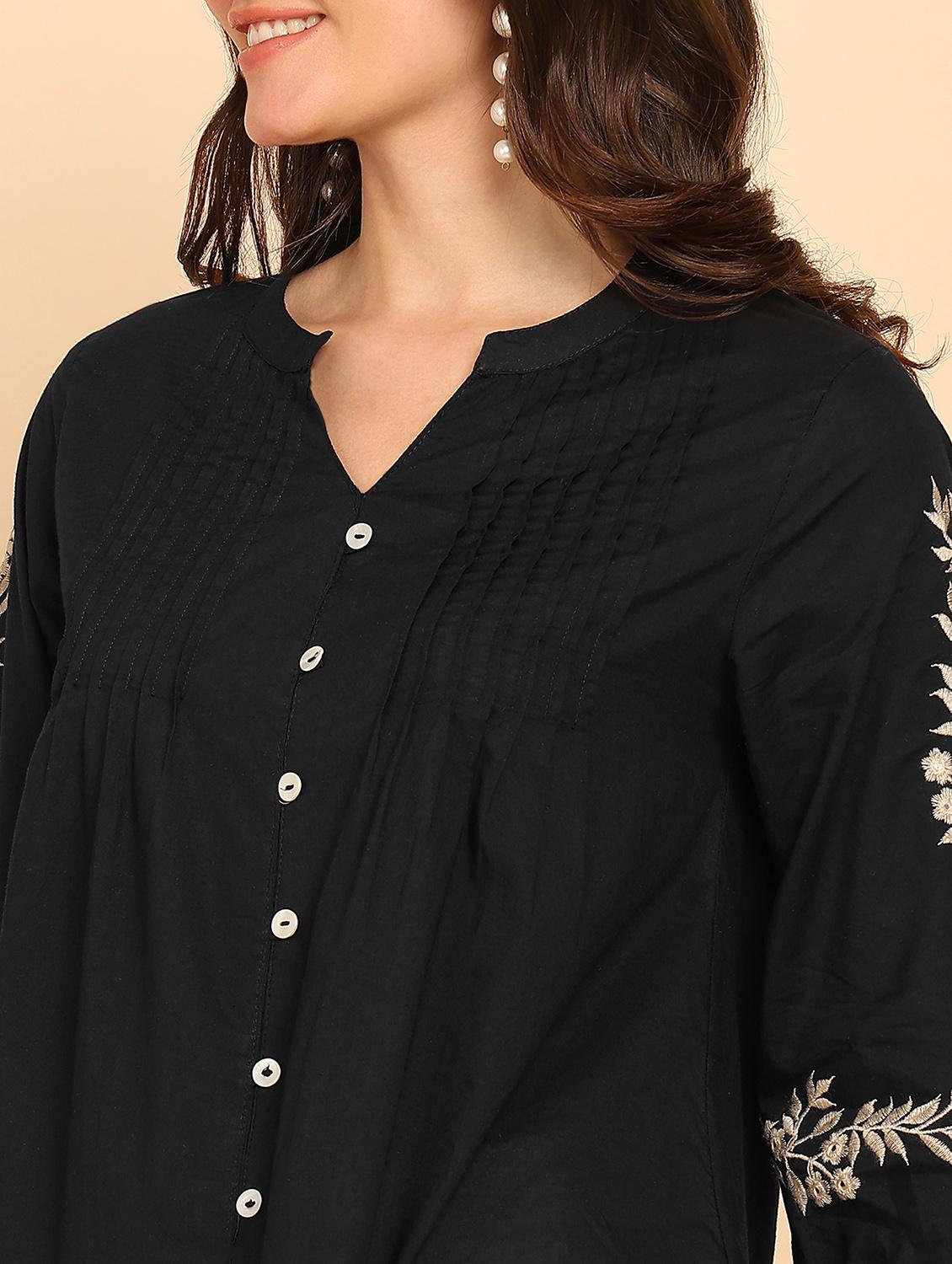 women embroidered three quarter sleeve ethnic top - 21957945 - Standard Image - 5