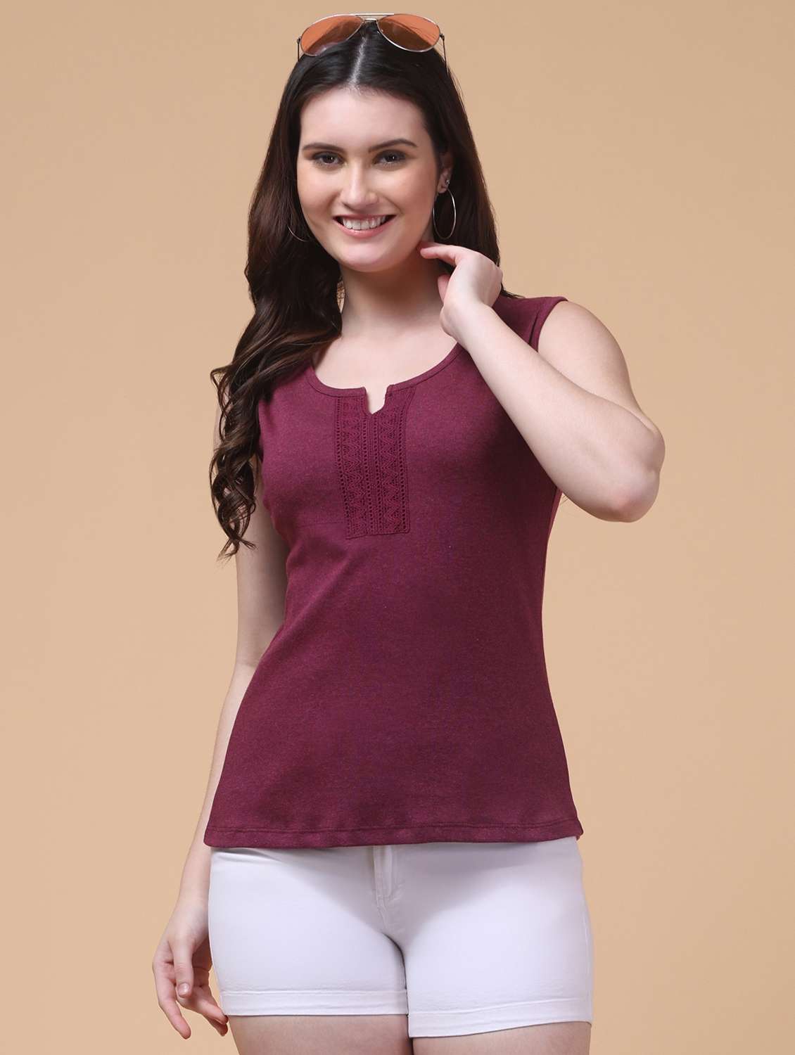 women solid sleeveless regular top - 21957956 -  Standard Image - 5