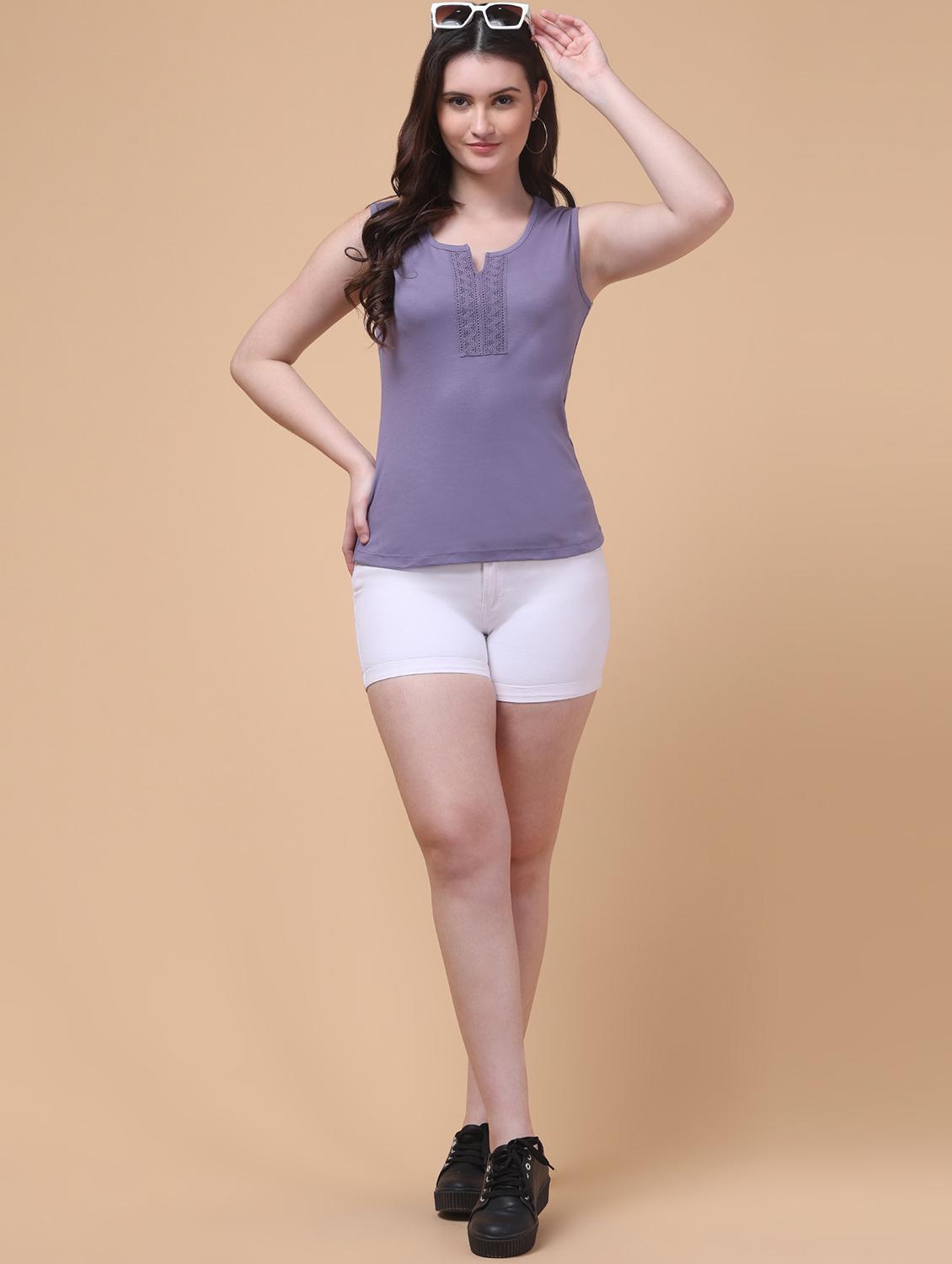 women solid sleeveless regular top - 21957957 - Standard Image - 5