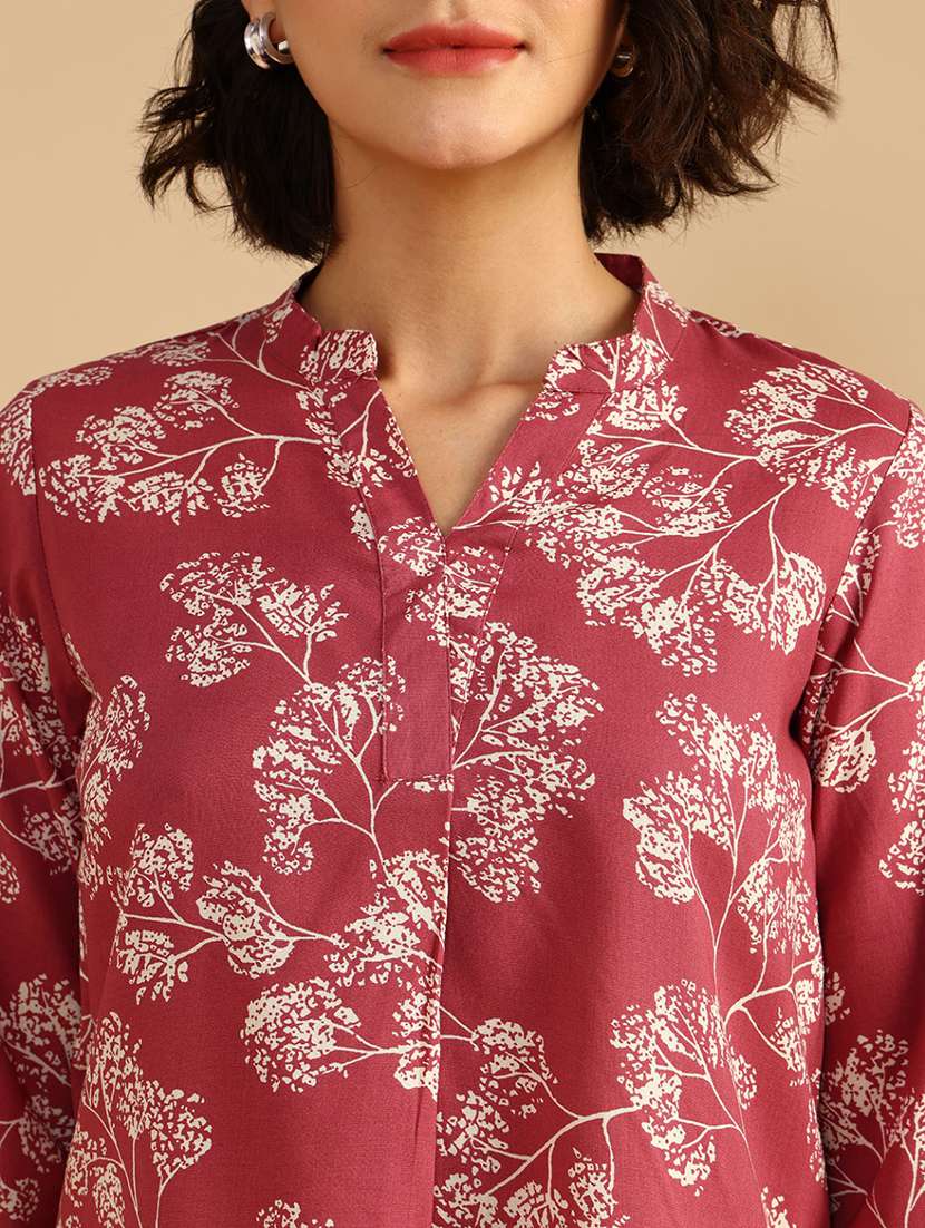 women printed printed quarter sleeve a-line top - 21958055 -  Standard Image - 5