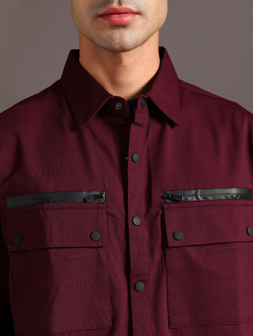 men solid long sleeve regular fit casual shirt - 21958074 -  Standard Image - 5