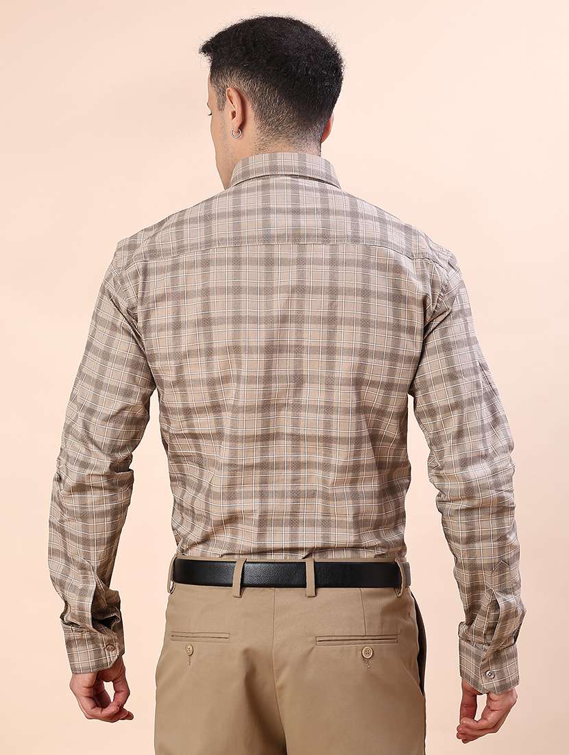 men checkered long sleeve regular fit formal shirt - 21958078 -  Standard Image - 3