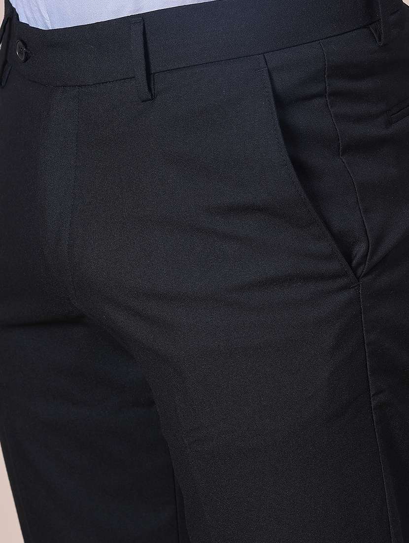 men solid mid rise flat front formal trouser - 21958121 -  Standard Image - 5