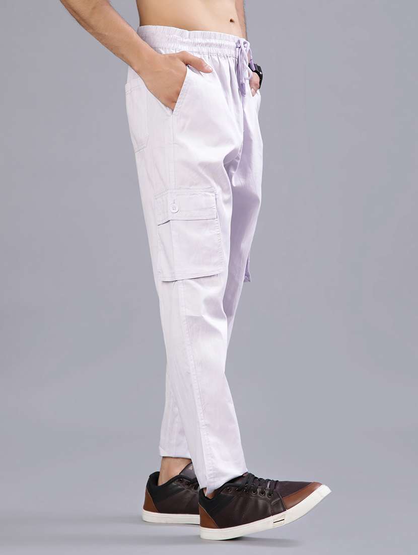 men solid mid rise regular fit cargo  - 21958124 -  Standard Image - 3