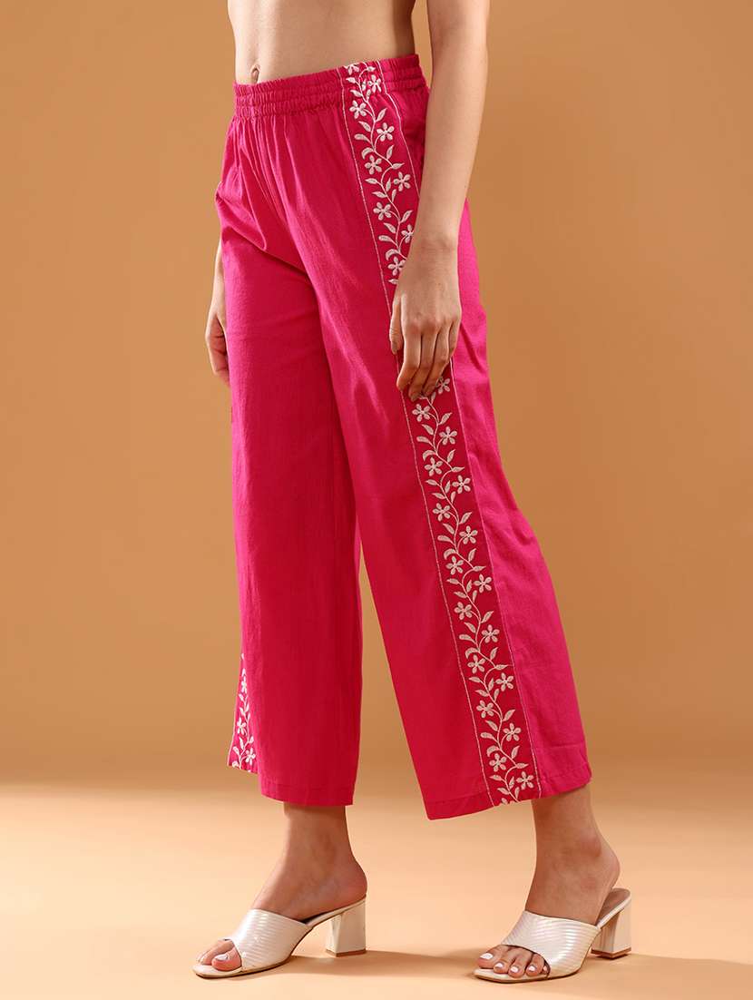 women embroidered mid rise cullotes - 21958131 -  Standard Image - 3