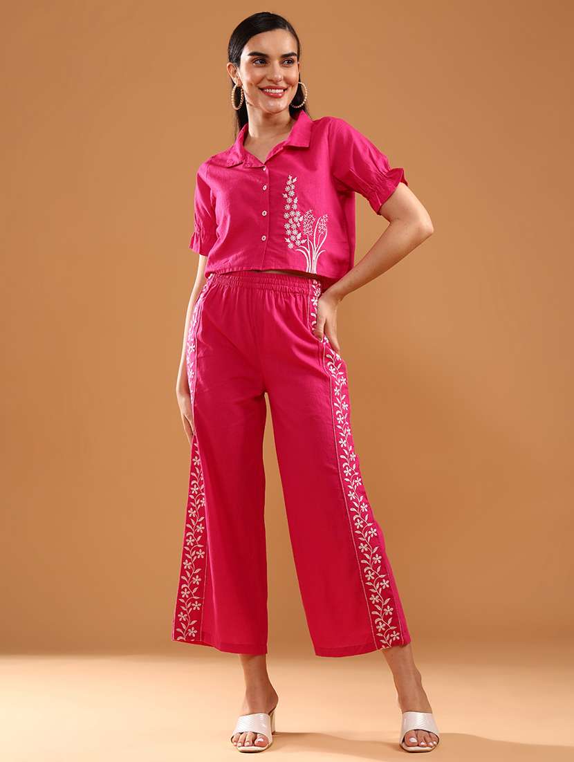 women embroidered mid rise cullotes - 21958131 -  Standard Image - 5