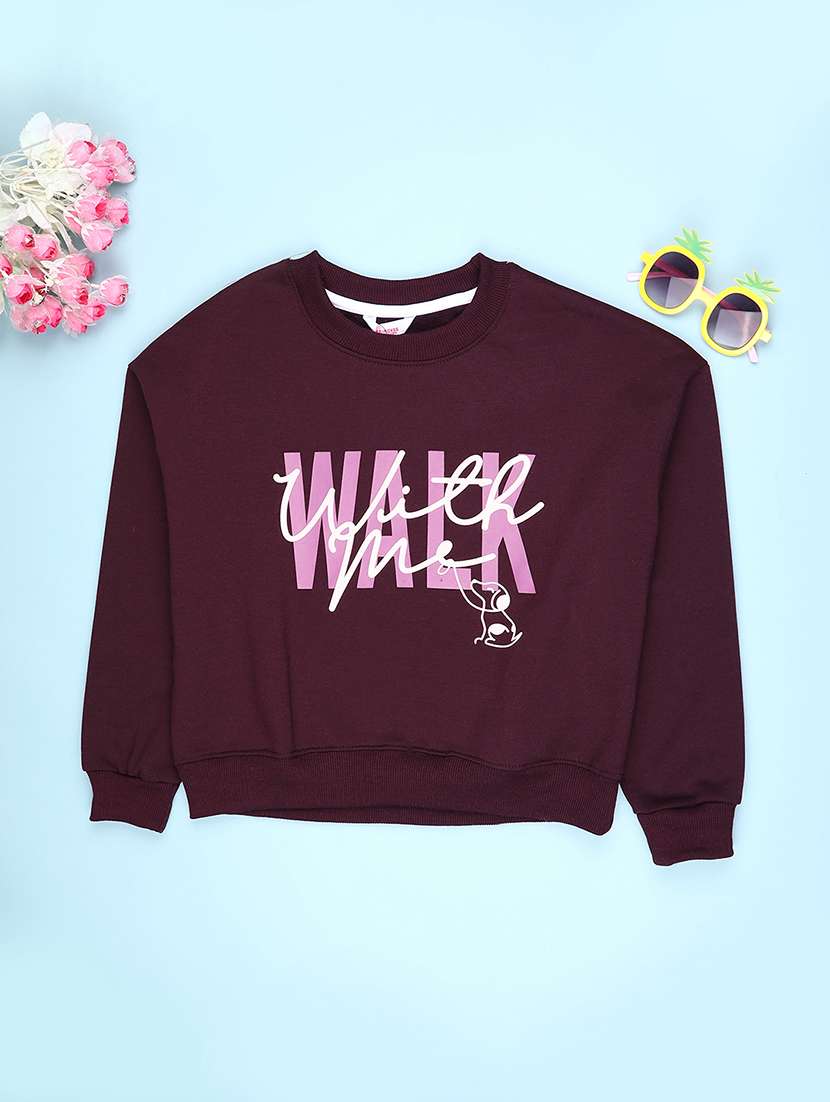 girls typographic long sleeve sweatshirt