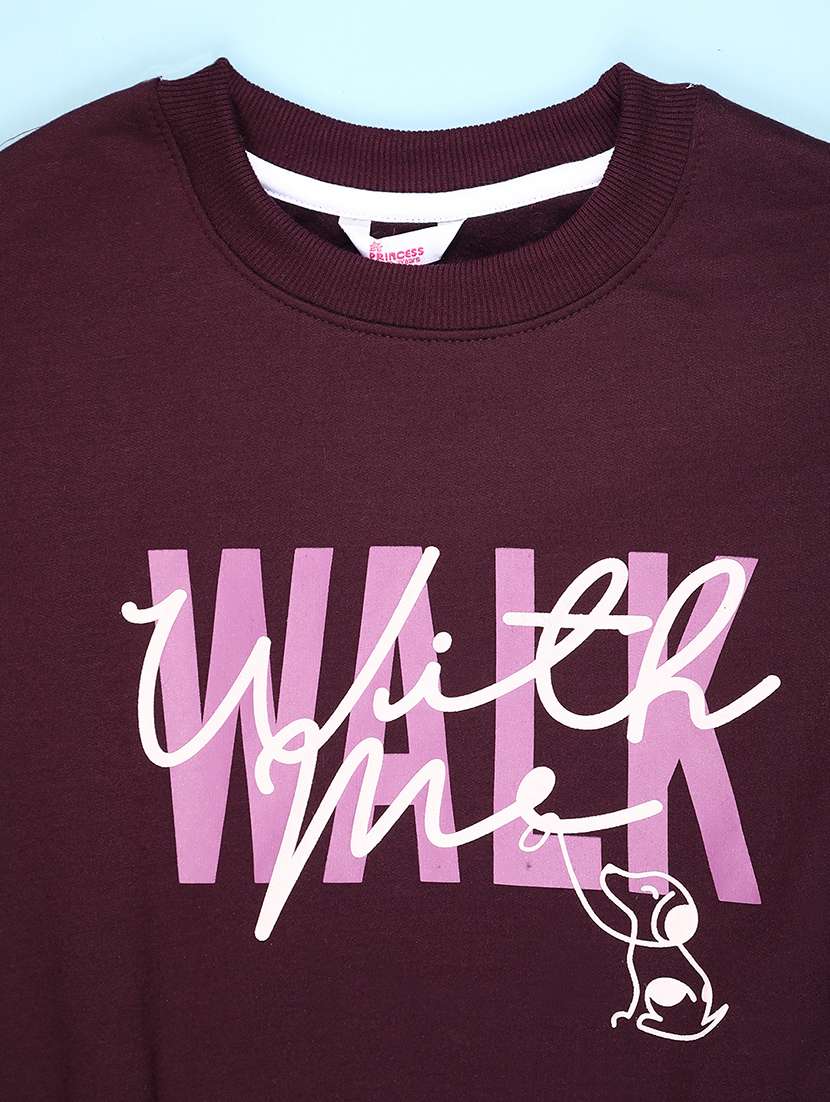 girls typographic long sleeve sweatshirt - 21958139 -  Standard Image - 3