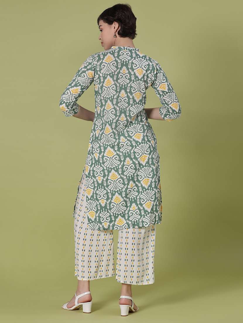 women printed kurta and palazzo set - 21958170 -  Standard Image - 3