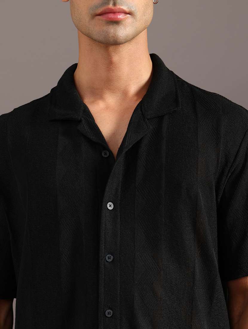 men self design short sleeve loose fit casual shirt - 21958222 -  Standard Image - 5