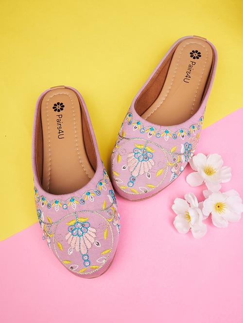 women embroidered slip on mule - 21958235 - Standard Image - 0