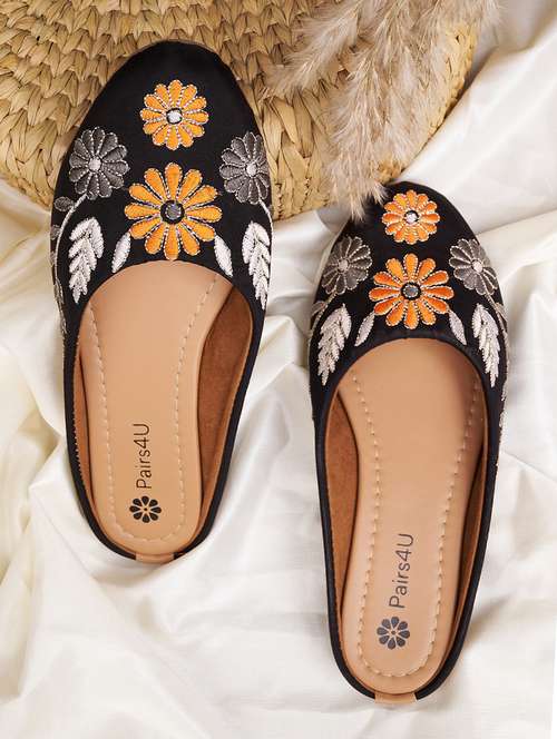 women embroidered slip on mule - 21958238 - Standard Image - 0