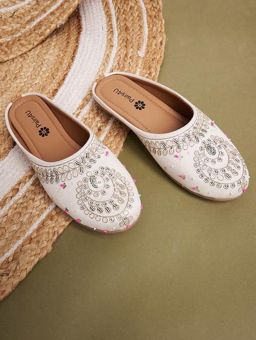 women embroidered slip on mule - 21958264 - Standard Image - 0