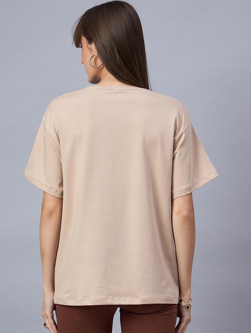 women solid short sleeve loose fit t-shirt - 21958270 - Standard Image - 3