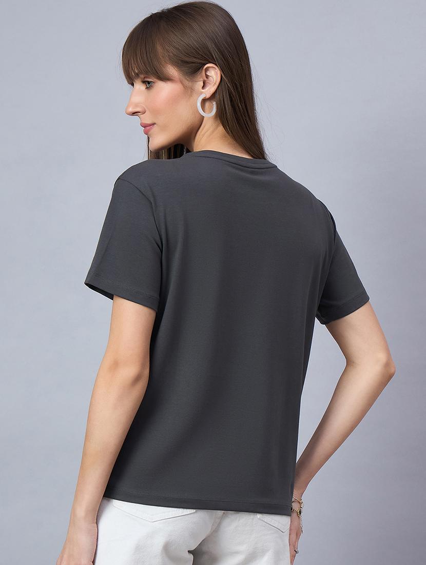 women printed short sleeve loose fit t-shirt - 21958280 - Standard Image - 3