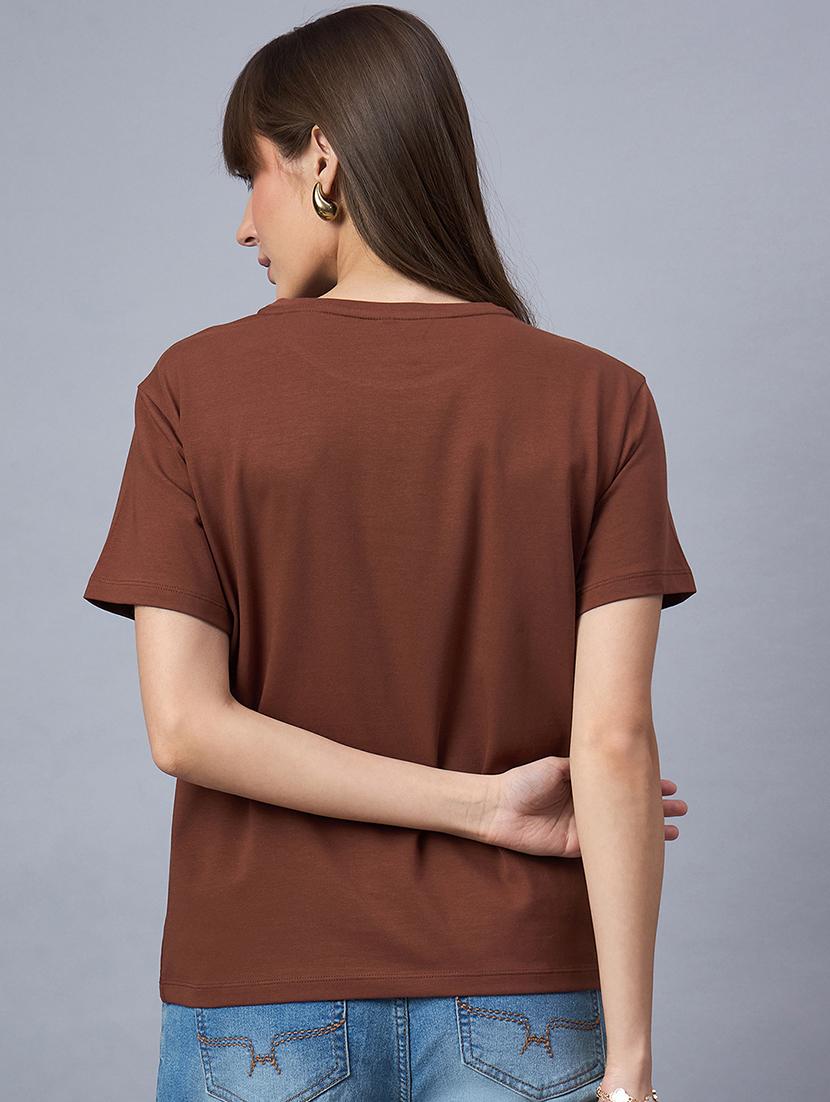 women printed short sleeve loose fit t-shirt - 21958281 - Standard Image - 3