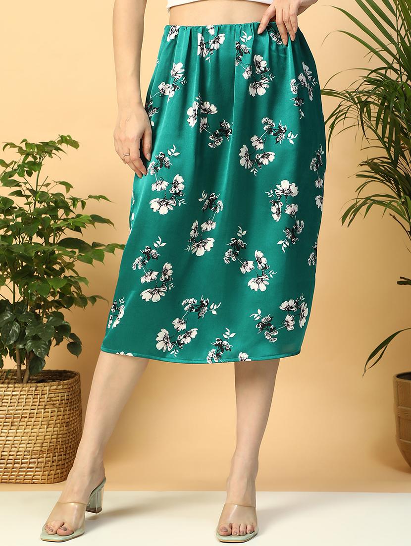 women floral print high rise a-line skirt - 21958311 -  Zoom Image - 0