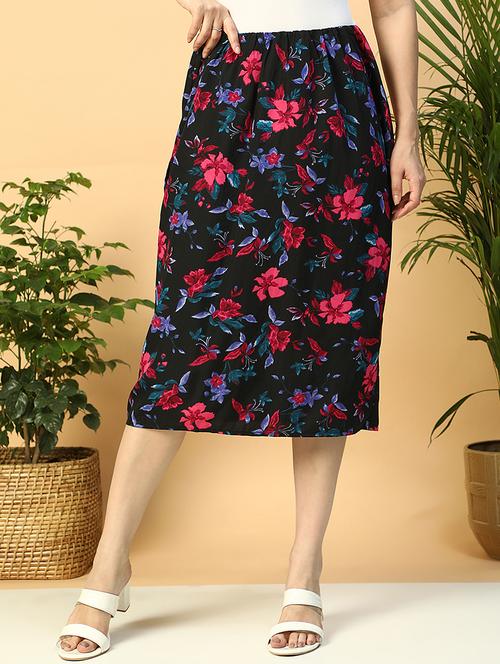 women floral print high rise a-line skirt - 21958313 -  Standard Image - 0