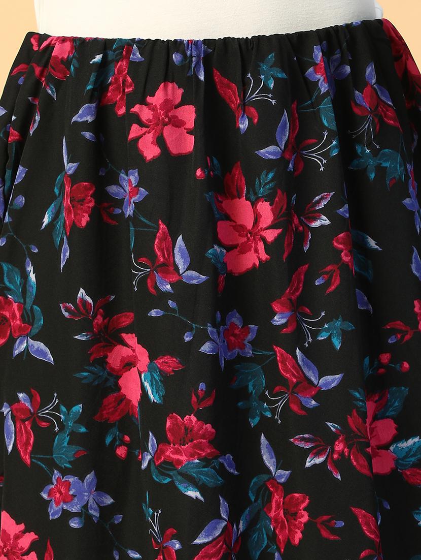 women floral print high rise a-line skirt - 21958313 - Standard Image - 5