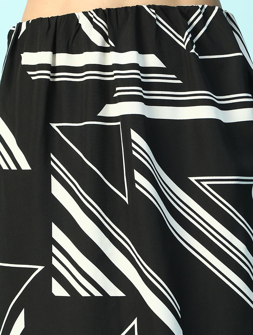 women geometric print high rise a-line skirt - 21958314 - Standard Image - 5