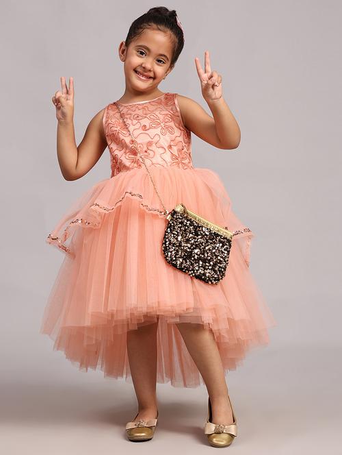 kids embroidered sleeveless part wear frock - 21958318 - Standard Image - 0