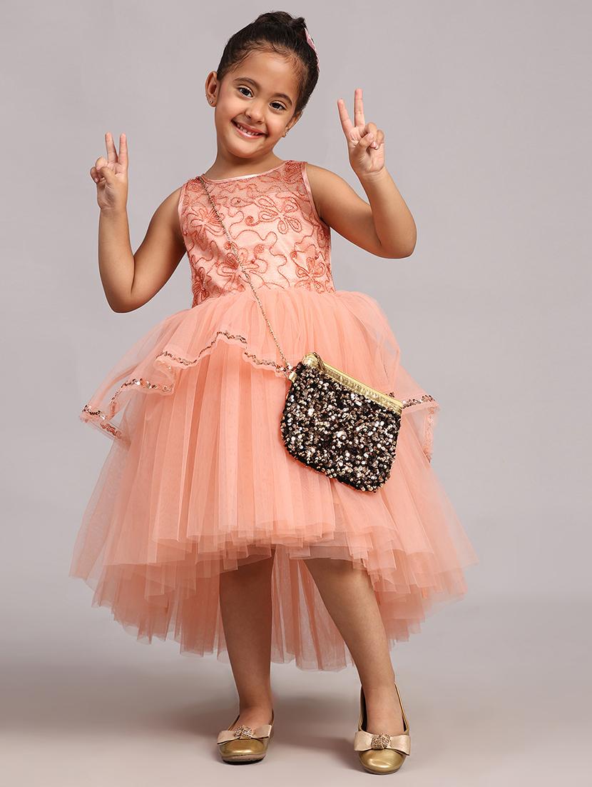 kids embroidered sleeveless part wear frock - 21958318 - Zoom Image - 0