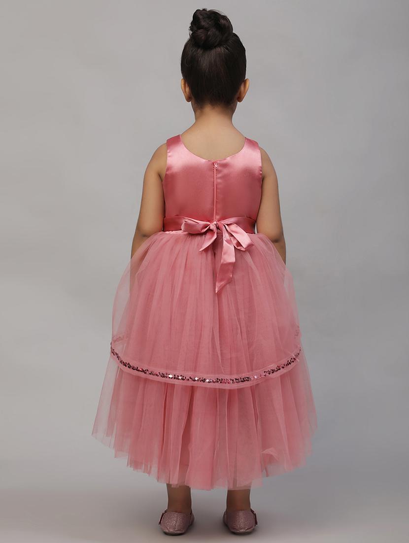 kids embroidered sleeveless part wear frock - 21958319 - Standard Image - 3