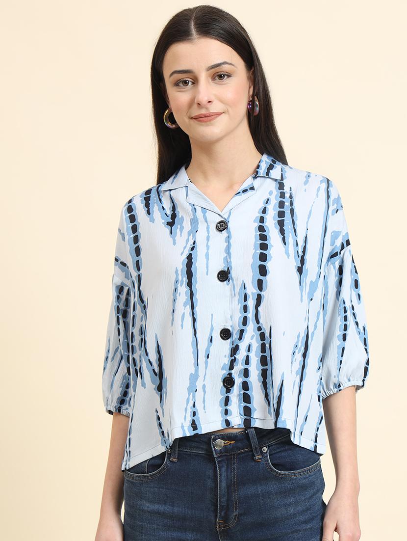 women tie & dye cuban collared shirt - 21958348 - Zoom Image - 0