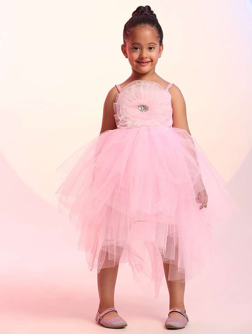 girls embellished shoulder strap asymmetric dress - 21958361 - Zoom Image - 0