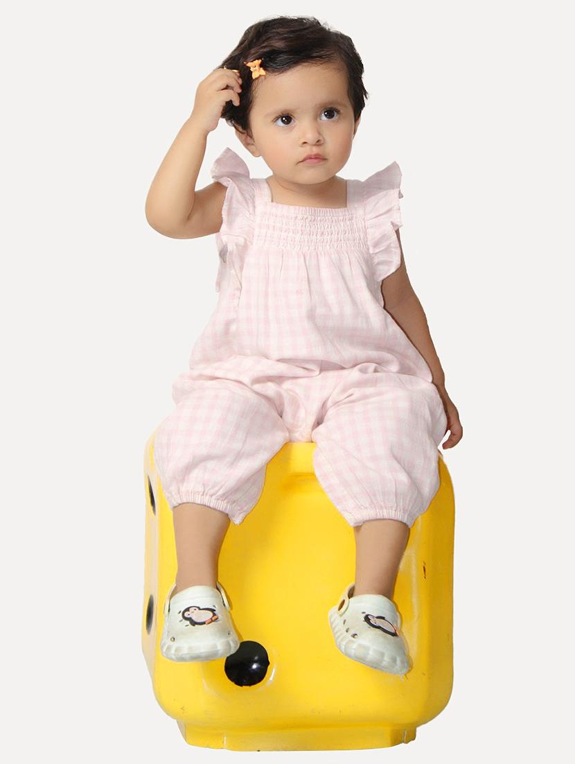 kids pink checkered full length twin set - 21958367 - Zoom Image - 0