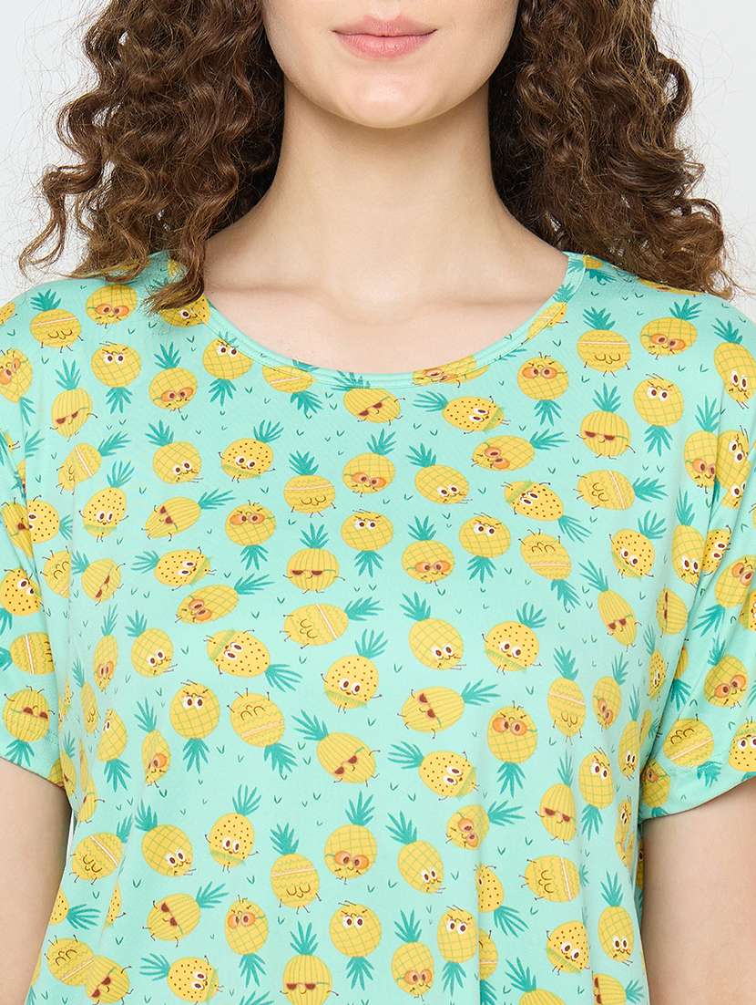 women printed nightwear shorts set - 21958369 -  Standard Image - 5