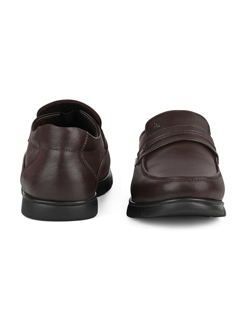 men brown slip on formal shoes - 21958410 - Standard Image - 3