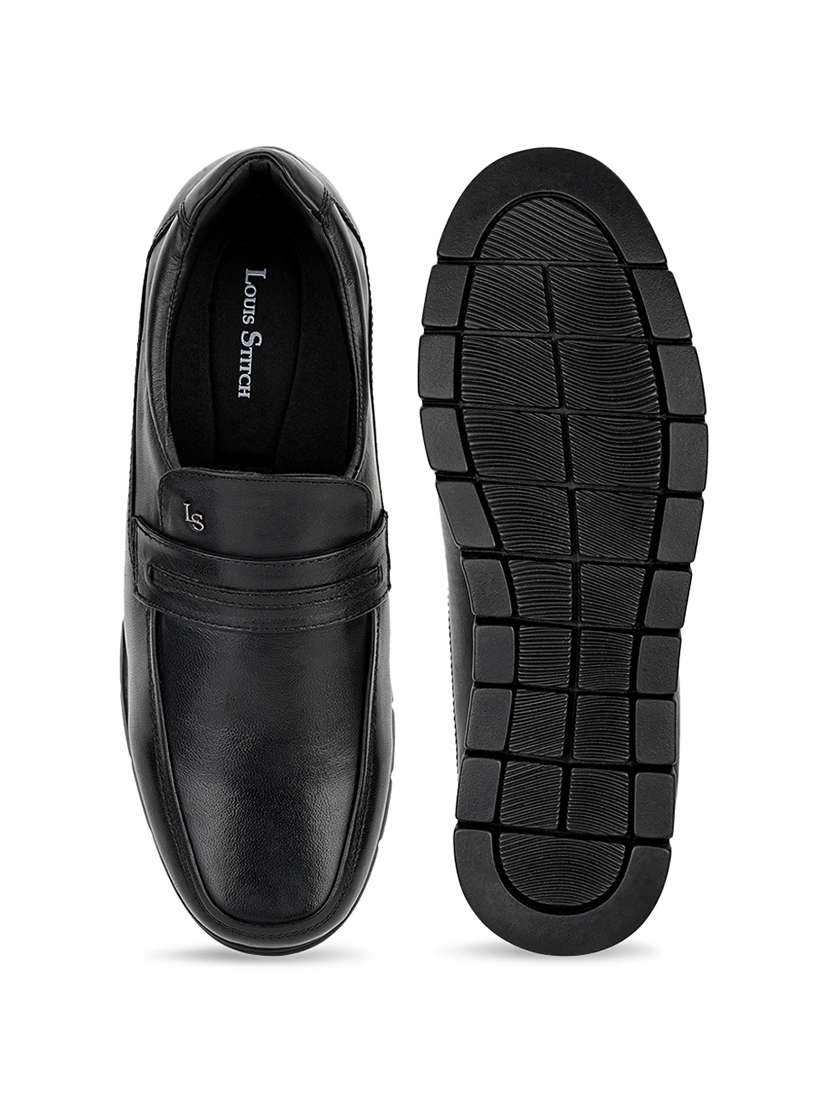 men black slip on formal shoes - 21958411 - Standard Image - 5