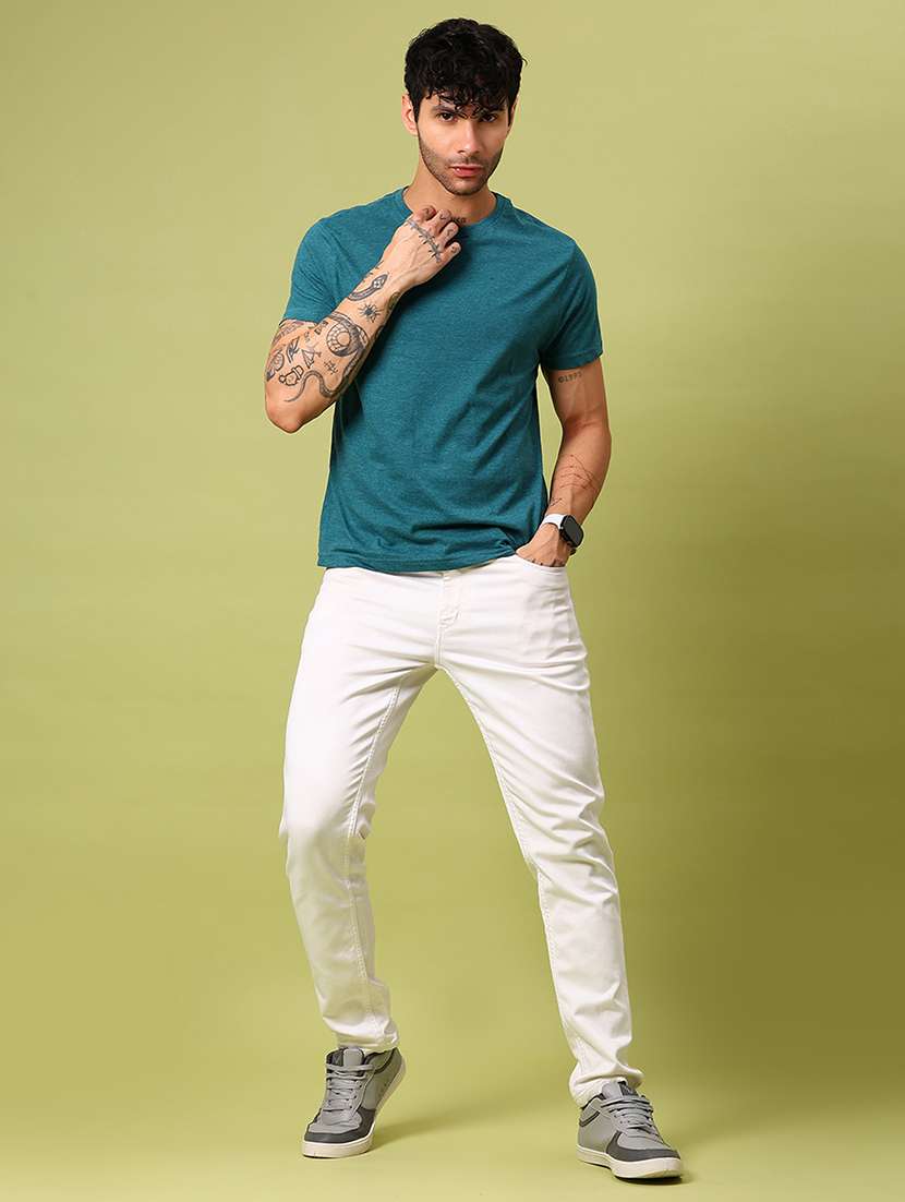 men solid short sleeve slim fit t-shirt - 21958419 - Standard Image - 3