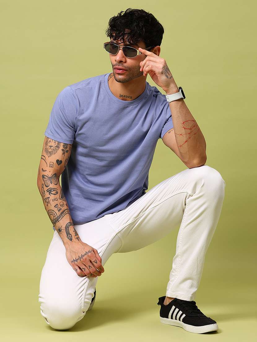men solid short sleeve regular fit t-shirt - 21958422 - Standard Image - 3
