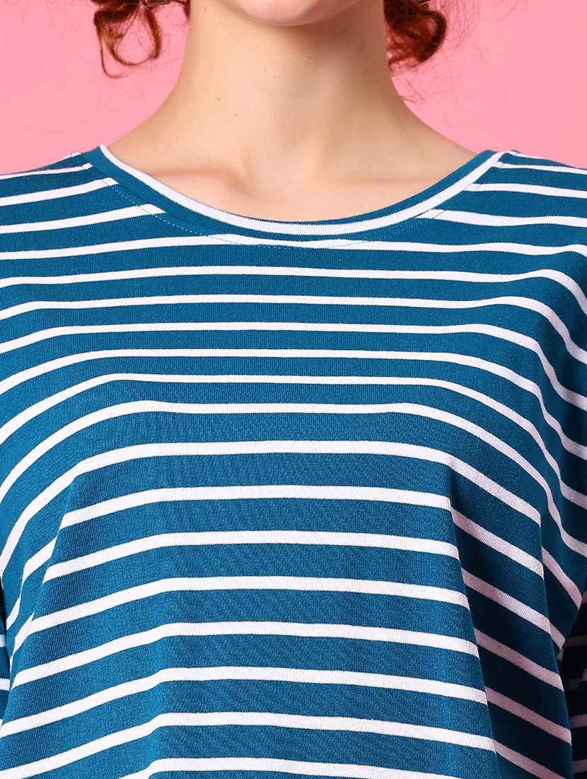 women striped short sleeve loose fit t-shirt - 21958448 -  Standard Image - 5