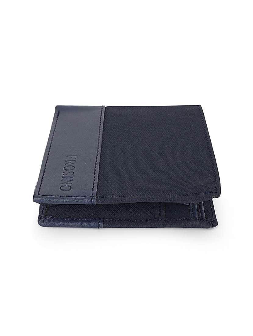 men navy blue leatherette wallet - 21958468 -  Standard Image - 3