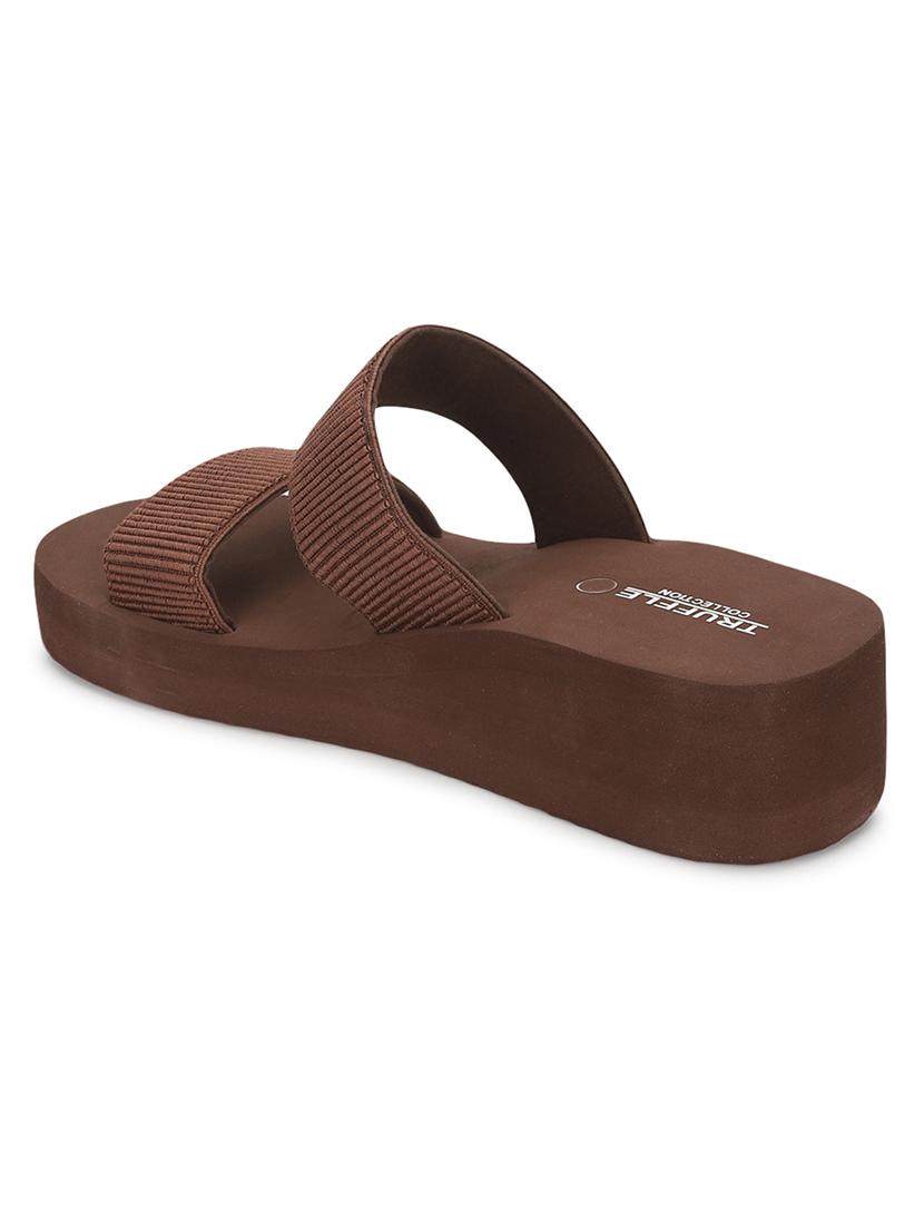 women brown slip on sandal - 21958486 - Standard Image - 3