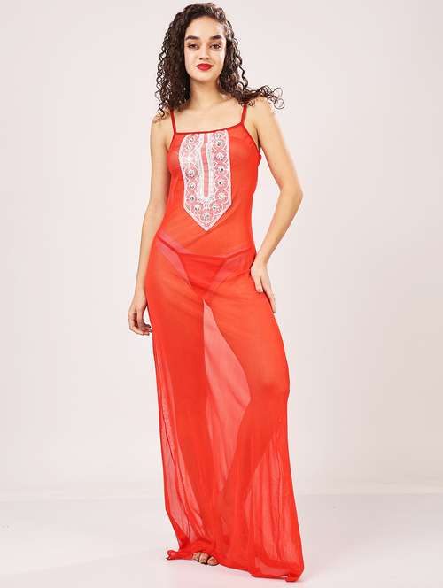 women embellished shoulder strap babydoll set - 21958499 -  Standard Image - 0