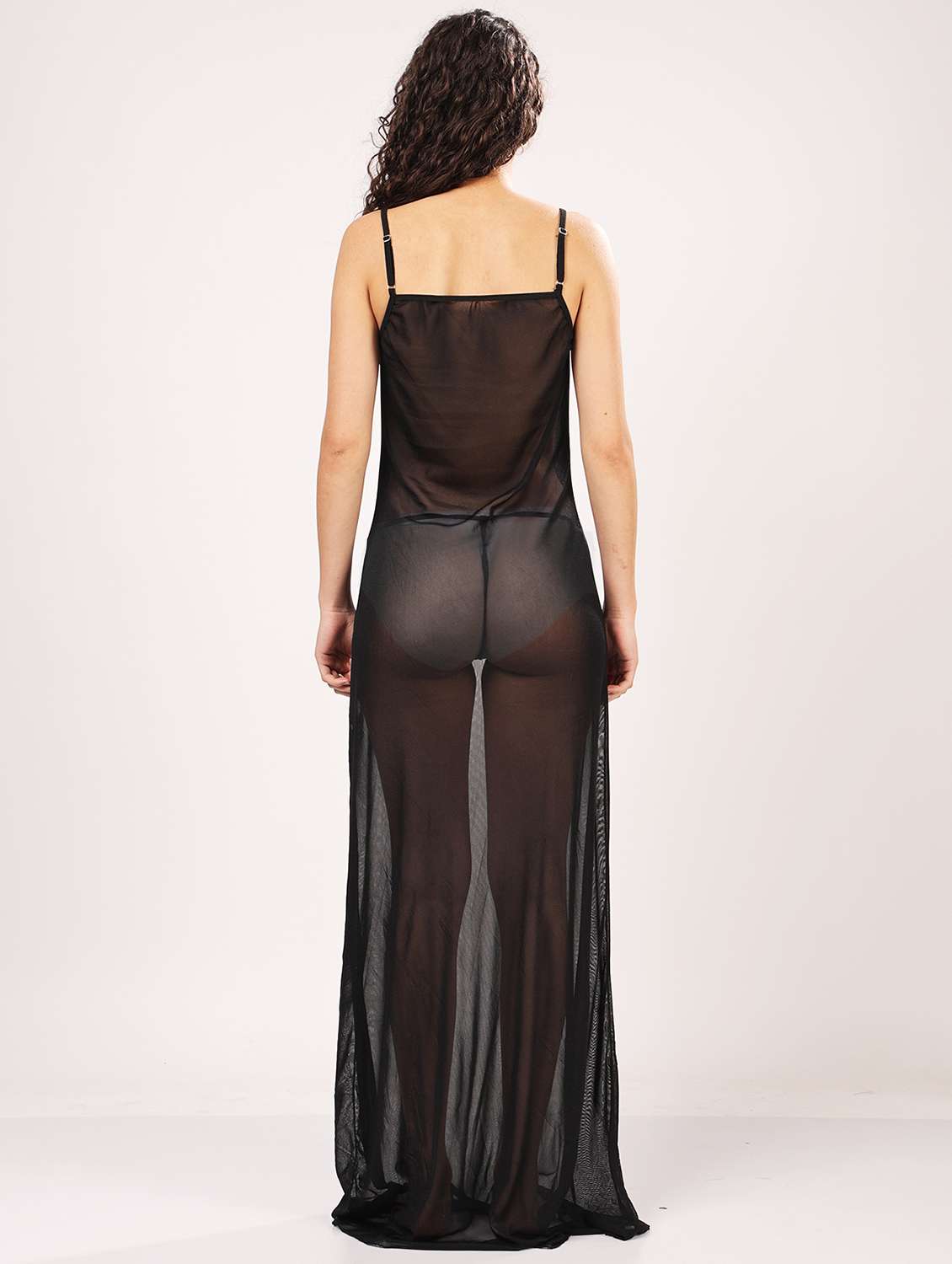 women black embellished shoulder strap babydoll set - 21958509 -  Standard Image - 3