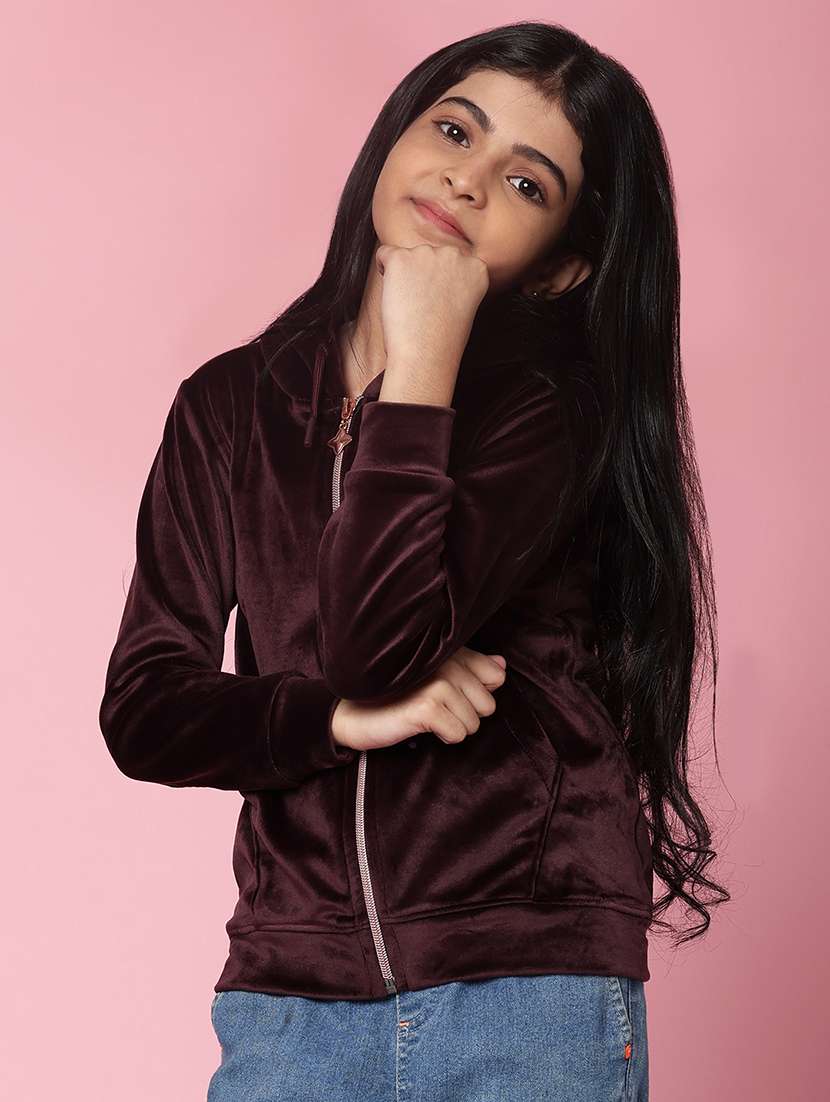 girls solid with work long sleeve sweatshirt - 21958700 -  Standard Image - 5